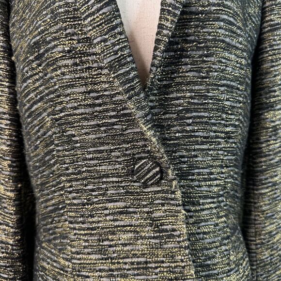 Lafayette 148 Jacket Metallic Tweed Blazer Classic Luxe Size 8 Evening Holiday - Picture 2 of 16